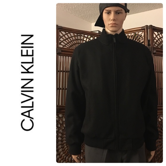 calvin klein wool bomber jacket